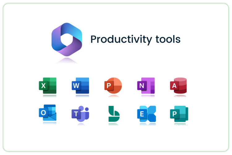 Microsoft 365, the Office productivity tools Microsoft 365, the Office productivity tools